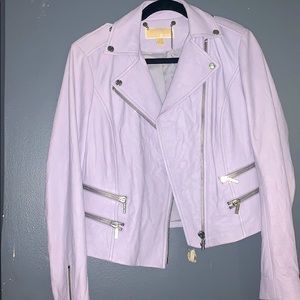 Micheal Kors soft lavender leather jacket